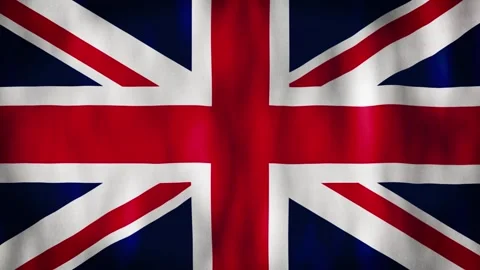 Animated background. Flag of UK 4k. National flag fluttering in the wind Stock Footage 306316096