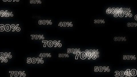 Animated background with floating percent texts Stock Footage 289173140