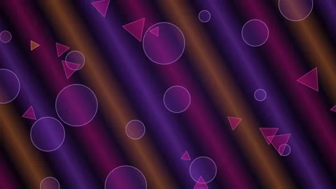 Animated background with flowing purple and orange stripes, circles, and tr.. Stock Footage 346489370