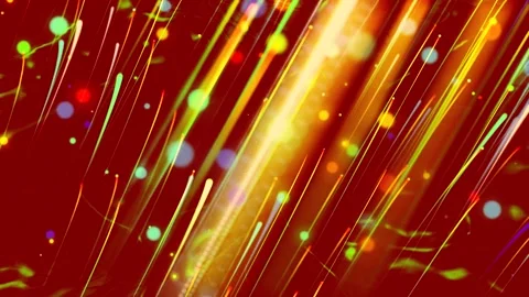 Animated background of a flowing stream of abstract orange and red light lines o Stock-Footage 263954561