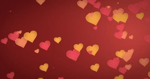 Animated background with flying hearts Stock Footage 95399947