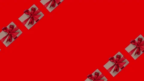 Animated background of gift boxes with a red bow Stock Footage 231304002