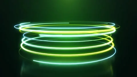 Animated background with glowing lines moving in circular motion Stock Footage 327522580