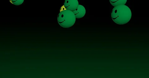 Animated background with green smiles Stock Footage 95314046