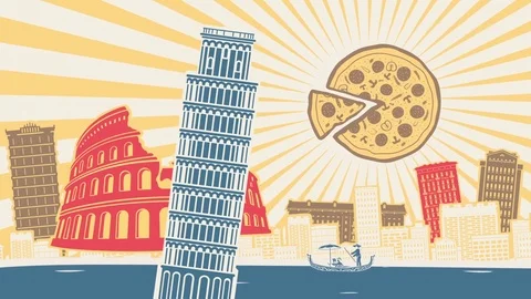 Animated Background Italy Stock Footage 77447780