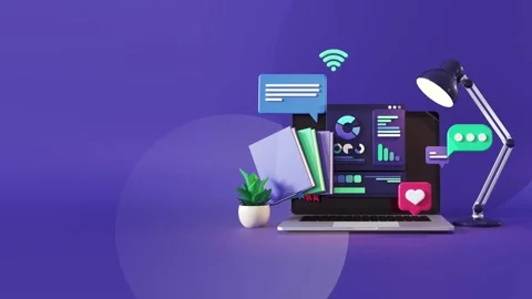 Animated background. On line education 動画素材 339285737