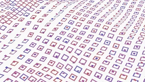 Animated background of moving red-blue rectangles on a white background. 3d rend Stock Footage 161185406