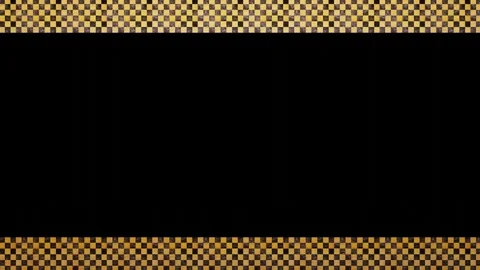 Animated background moving stripes with checkerboard texture. black frame. 3d re Stock Footage 312873338