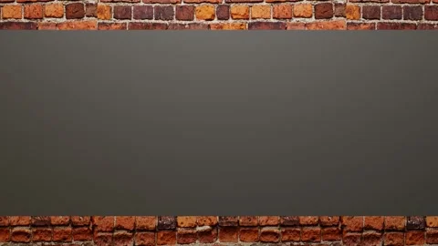 Animated background moving stripes with red brick texture. black frame. 3d rende Stock Footage 312873326