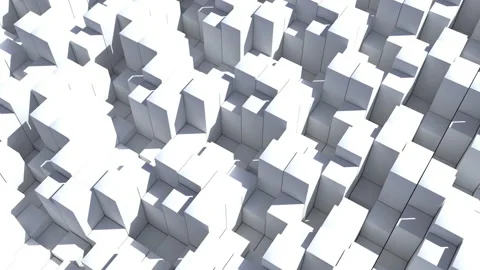 Animated background moving white cubes. Stock Footage 152821640
