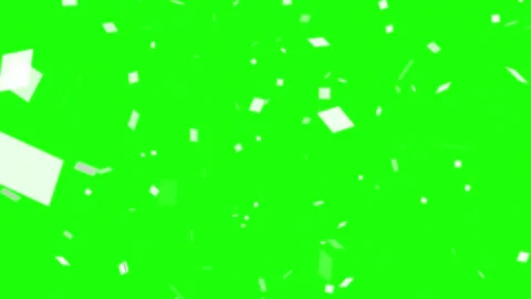 Animated background. Multiple falling rectangular confetti on green chroma key Stock-Footage 314856791