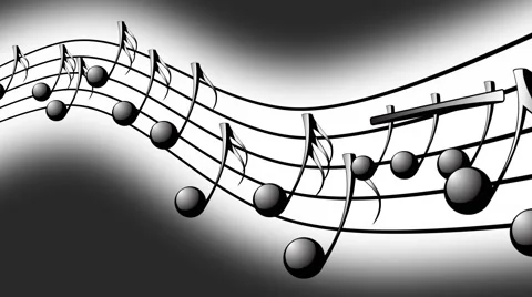 Animated background with musical notes Stock Footage 49641323