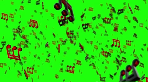 Animated background with musical notes on green screen - loop Stock Footage 49641533