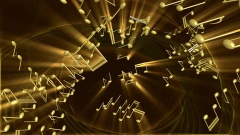 Animated Background Musical Notes In Motion Stock Footage