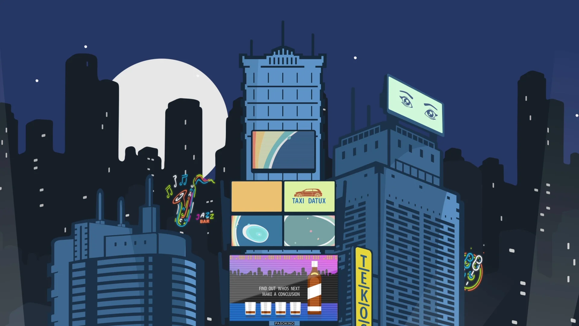 Animated Background Night City Skyscrape... | Stock Video | Pond5