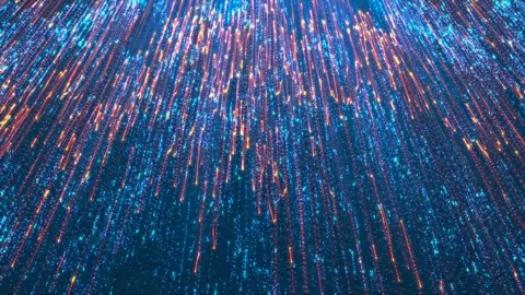 Animated Background of Particles Pouring Down from Top. Video stock 297190092