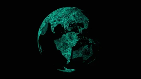 Animated Background Planet Earth on a Black Background Video stock 196191805