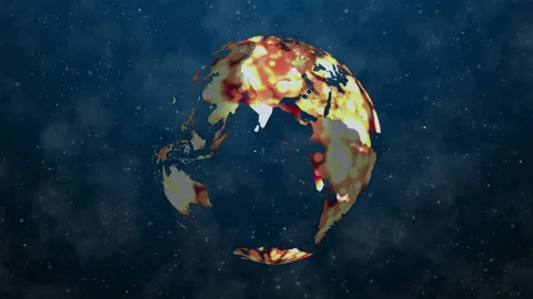 Animated Background Planet Earth on a Blue Background 動画素材 219701490