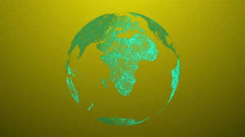 Animated Background Planet Earth on a Yellow Background 動画素材 196191667