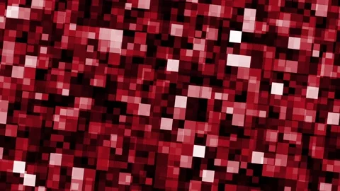 Animated background of red pixels rotating Stockbeeldmateriaal 147344840