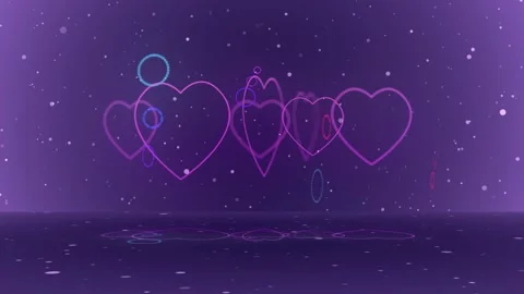 Animated background with rotating contours of hearts. 3d animation Stock Footage 167860353