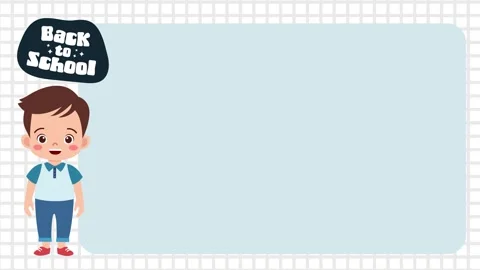 Animated background for school presentations with a cute boy illustration. Video stock 301879739