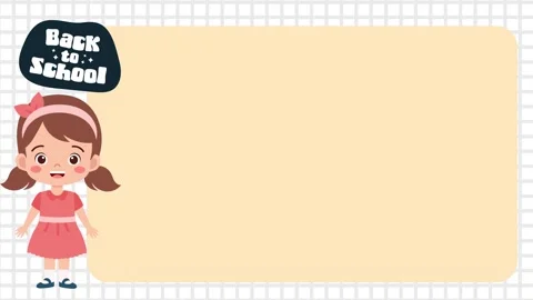 Animated background for school presentations with a cute girl illustration. Video stock 301879761