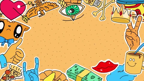 Animated Background Set Doodle Symbols Stock Footage 166132451