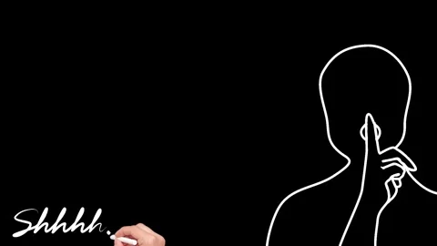 Animated Background Silence Quiet Chalk White Black Loop Stock Footage 242932214