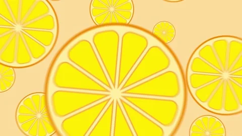 Animated background with slowly rotating cut oranges.  Stock Footage 130671981