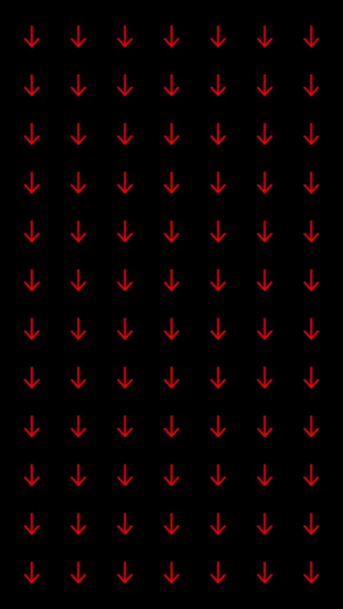 Animated background of synchronized white and red arrows Stock Footage 289169996