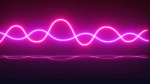 Animated background with two neon wavy lines Stock Footage 170002293