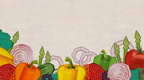 Animated background of vegetables. Vegetables are falling down, , Luma Matte Stock Footage