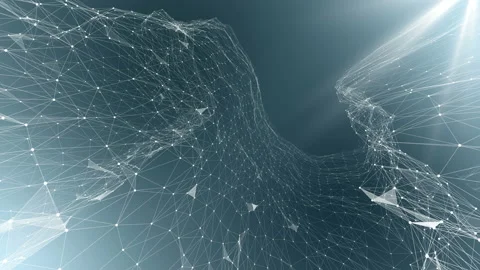 Animated background of veil plexus particles. Blue background with the effect of Stock Footage 113602215