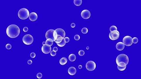 Animated background of white bubbles on a blue screen Stock Footage 132356208