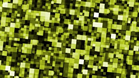 Animated background of yellow pixels rotating Stockbeeldmateriaal 147345383