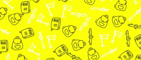 Animated Backpacks and Flags Pattern on Yellow Background 動画素材 346947124