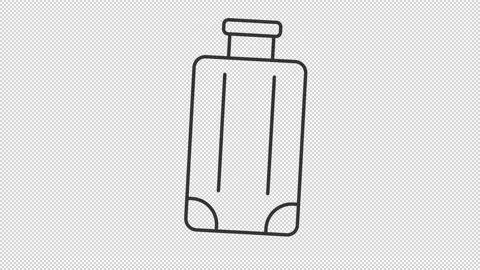 Animated bag linear icon Stock Footage 237444886