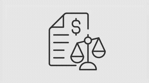 Animated balance sheet line icon Stock Footage 332193549