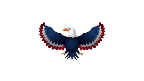 Animated bald eagle with wings spread, patriotic symbol of freedom and amer.. 動画素材 334530647