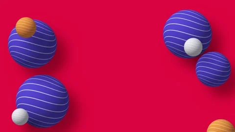 Animated balloons fly on a red background. Stock Footage 243826948