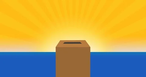 Animated ballot paper going in to voting box democracy concept. Stock Footage 110858251