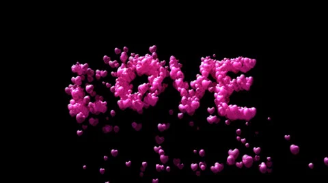 Animated baloon hearts create word  - CG HD Stock Footage