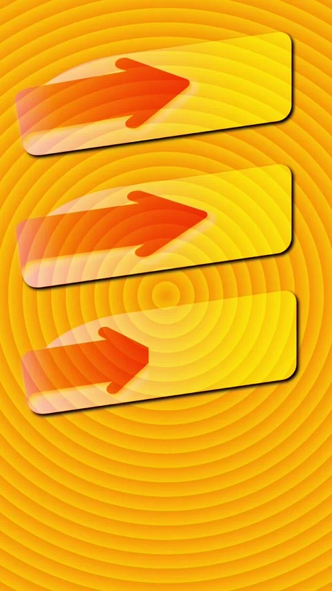 Animated Banners with Arrows on Orange Background Stock Footage 337727632