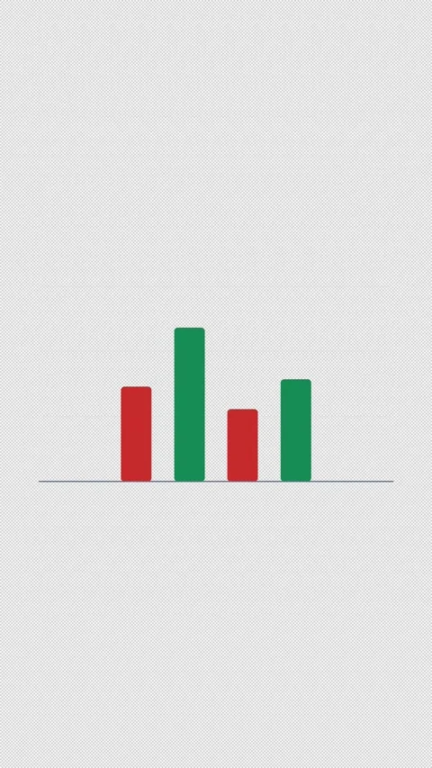 Animated Bar Chart Compare Signed Green Overlay Alpha 4K Vertical 9x16 Light Vídeo Stock 339507832