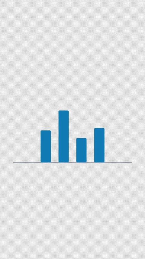 Animated Bar Chart Compare Single Cyan Overlay Alpha 4K Vertical 9x16 Light 库存影片 339507837