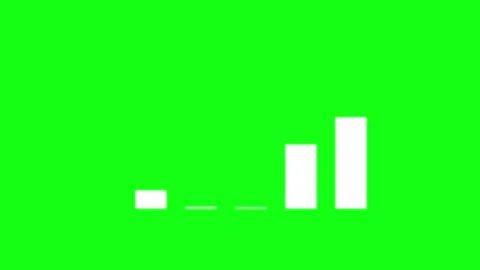 Animated bar chart equalizer graphic loop on green screen background for da.. Stock Footage 340449370
