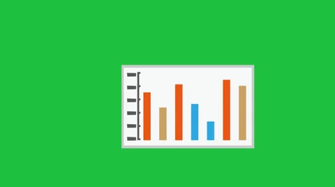 Animated Bar Chart:  Green Screen + Looping 库存影片 33893875
