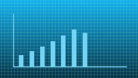 Animated Bar Chart Growing on Blue Grid Background 스톡 동영상 346935604