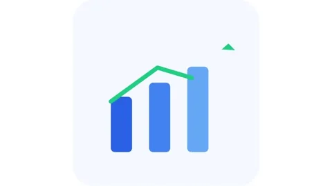 Animated bar chart growth graph with rising arrow for financial business Stock Footage 338188912